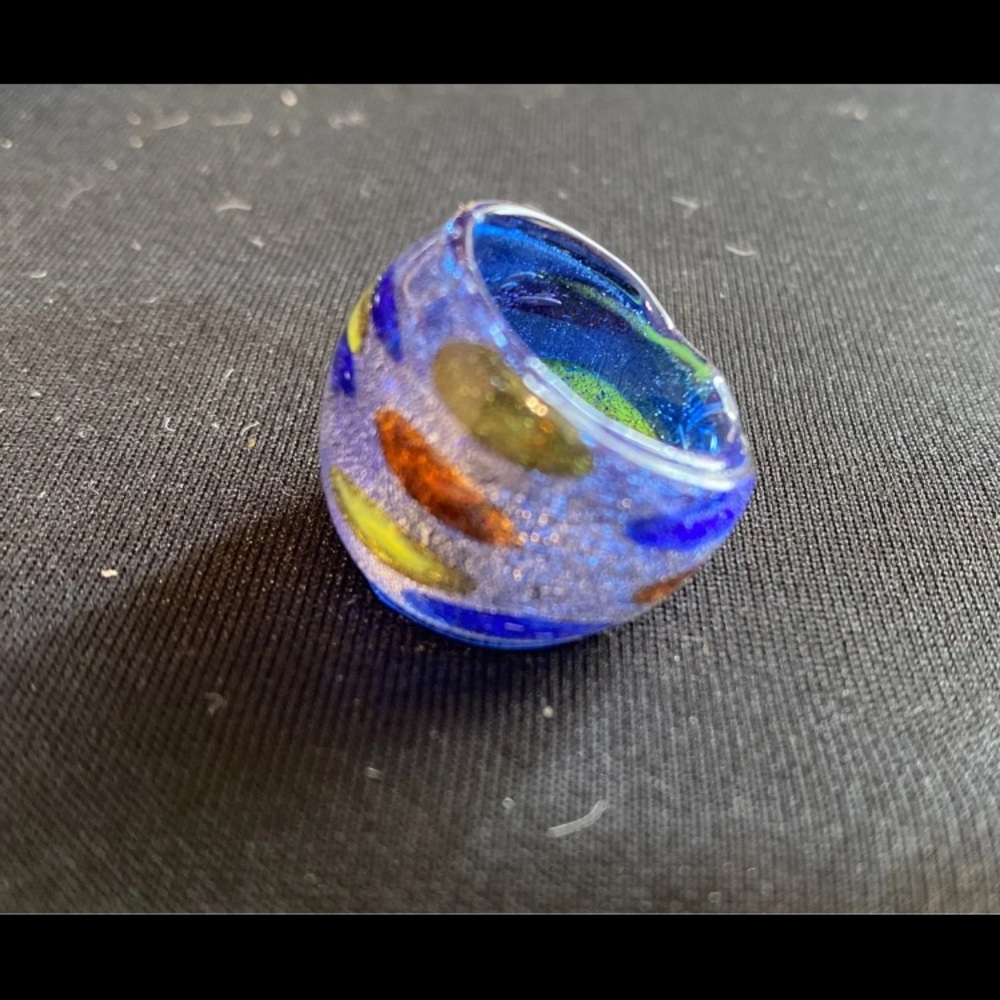 Authentic Stunning ‘Watercolors’ 💧 Murano Glass Ring 5.5Made in Italy